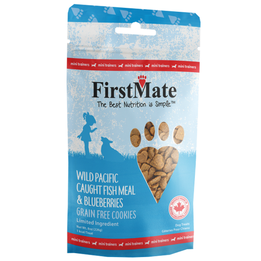 First Mate - Dog Treat - Pacific Fish Meal & Blueberries - Mini Trainers - 8oz
