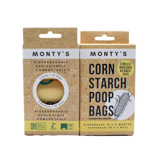 Compostable Cornstarch Poop Bags - 9 x 13" - Standard Rolls: 3 Roll (45 Bags)