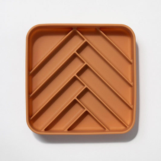 Dogged - Slow Feeder Bowl - Chevron - Nutmeg