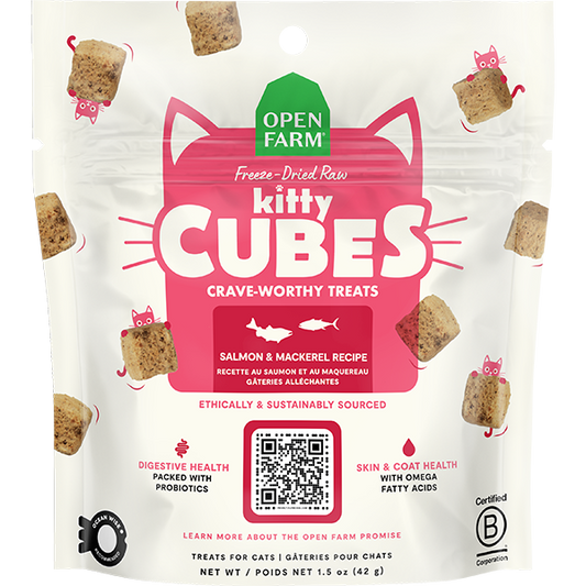 Open Farm - Cat Treats - FD Kitty Cubes - Salmon & Mackerel - 1.5oz