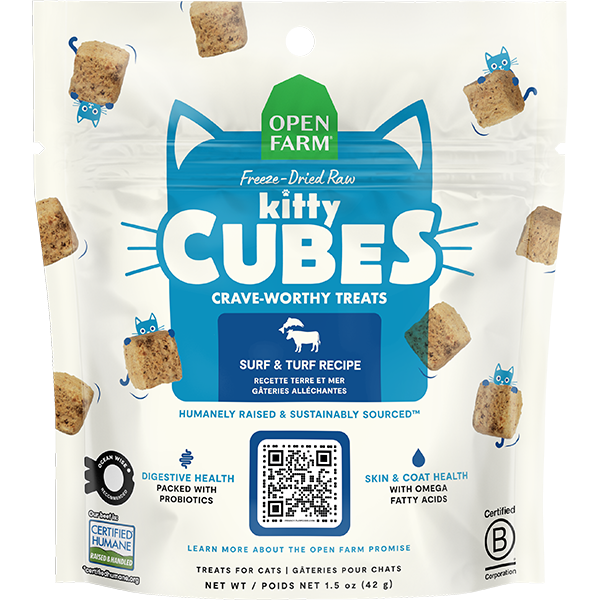 Open Farm - Cat Treats - FD Kitty Cubes - Surf & Turf - 1.5oz