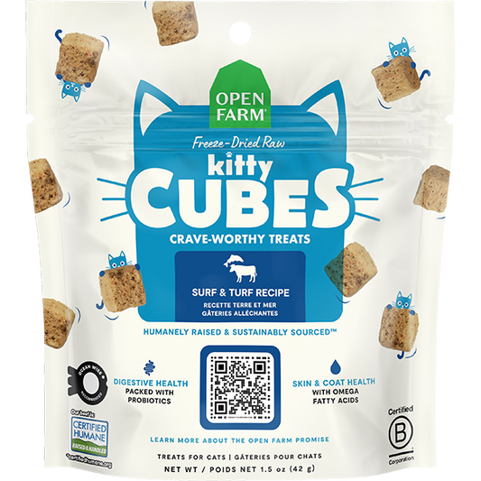 Open Farm - Cat Treats - FD Kitty Cubes - Surf & Turf - 1.5oz