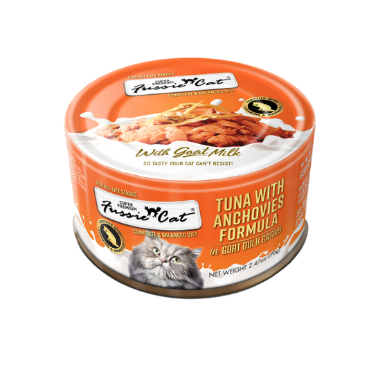 Fussie Cat Premium-Tuna with Anchovies in Goat Milk-2.47oz
