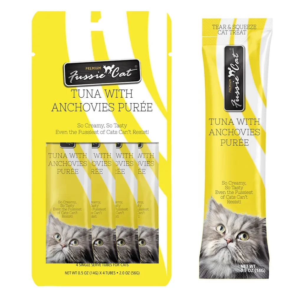 Fussie Cat Treat-Tuna with Anchovies Puree-14g