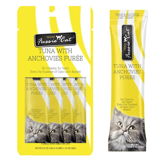 Fussie Cat Treat-Tuna with Anchovies Puree-14g