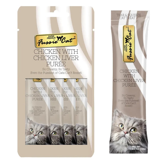 Fussie Cat Treat-Chicken with Chicken Liver Puree-14g