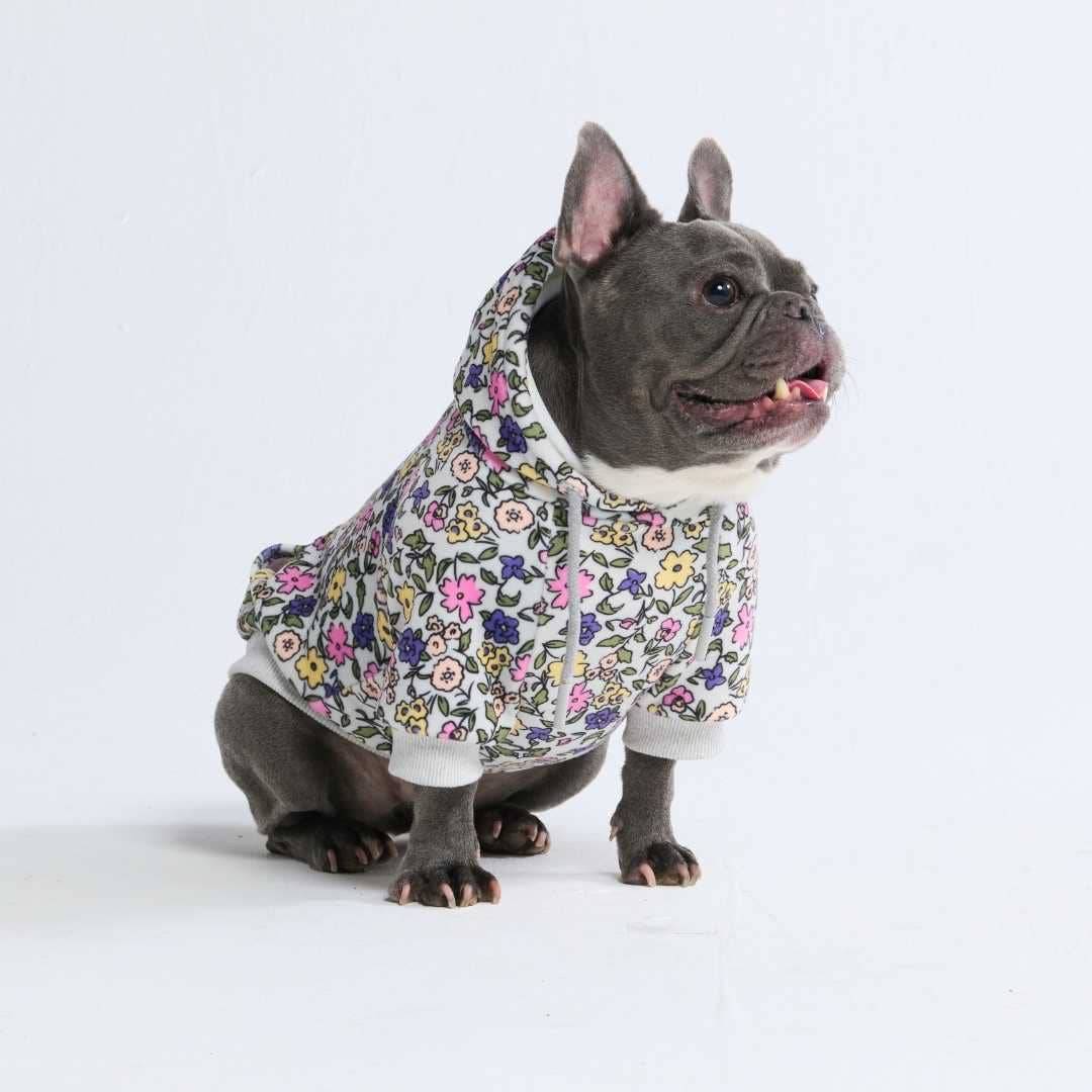 Spark Paws - Dog Hoodie - Vintage Flower - L