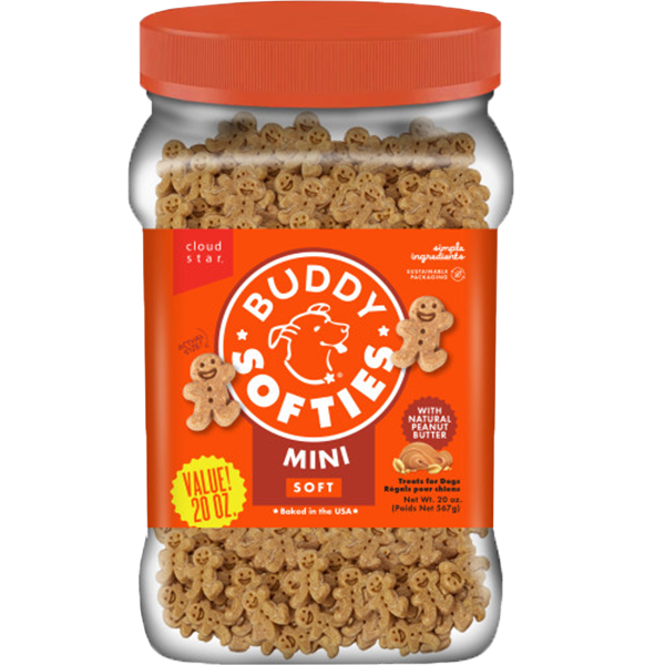 Buddy Softies-Mini- Chewy Peanut Butter Treat-20 oz. Jar