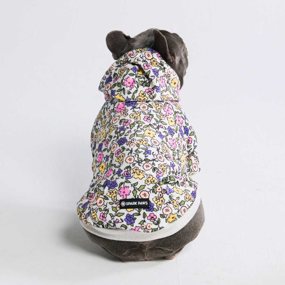 Spark Paws - Dog Hoodie - Vintage Flower - L