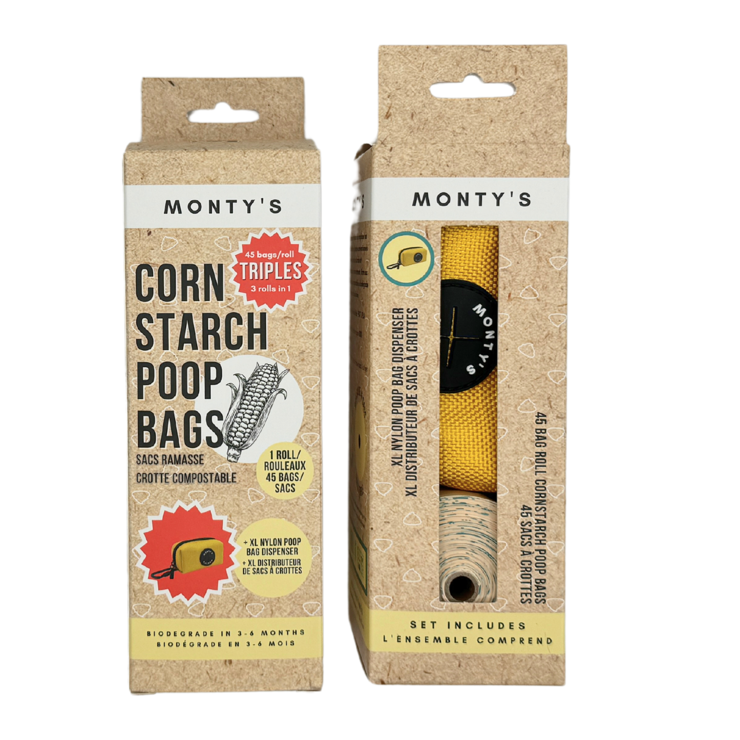 XL Nylon Poop Bag Dispenser Set with 45 Bag Triples Roll: Blue