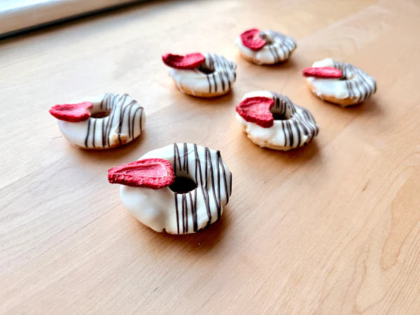 Charlie's Bakeshop - Dog Treat - Chocolate Covered Strawberry Doughnuts - SINGLE
