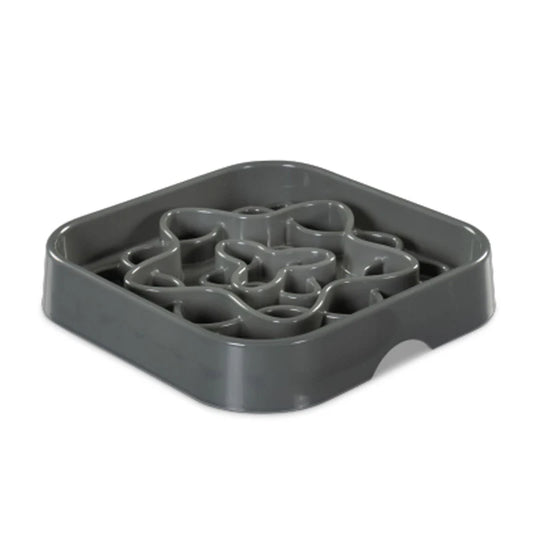 Messy Mutts - Square Slow Feeder - Gray - Dog