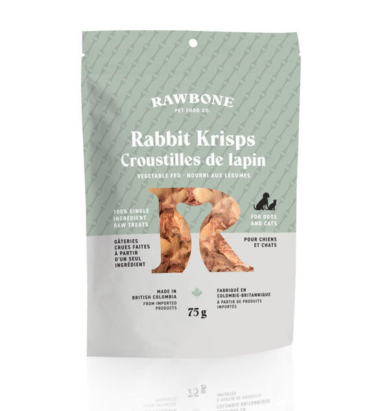Rawbone - Dog & Cat Treats - Premium Rabbit Krisps – 75 g