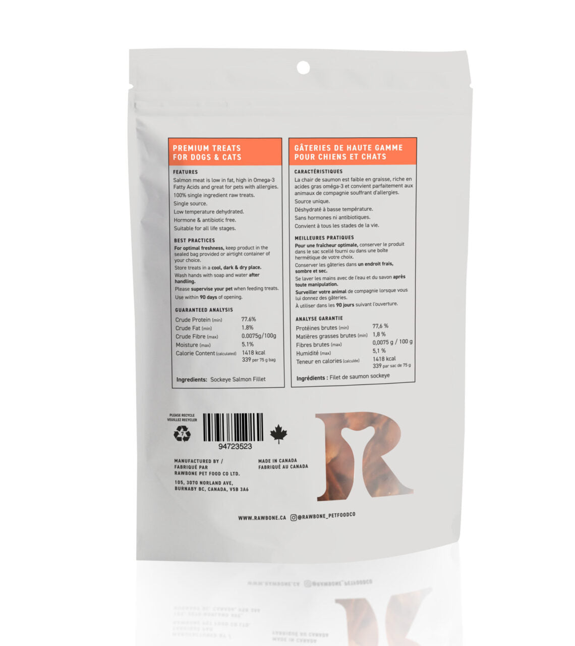 Rawbone - Dog & Cat Treats - Salmon Krisps – 75 g