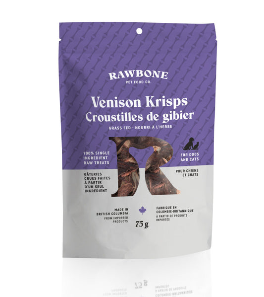 Rawbone - Dog & Cat Treats - Venison Krisps – 75 g