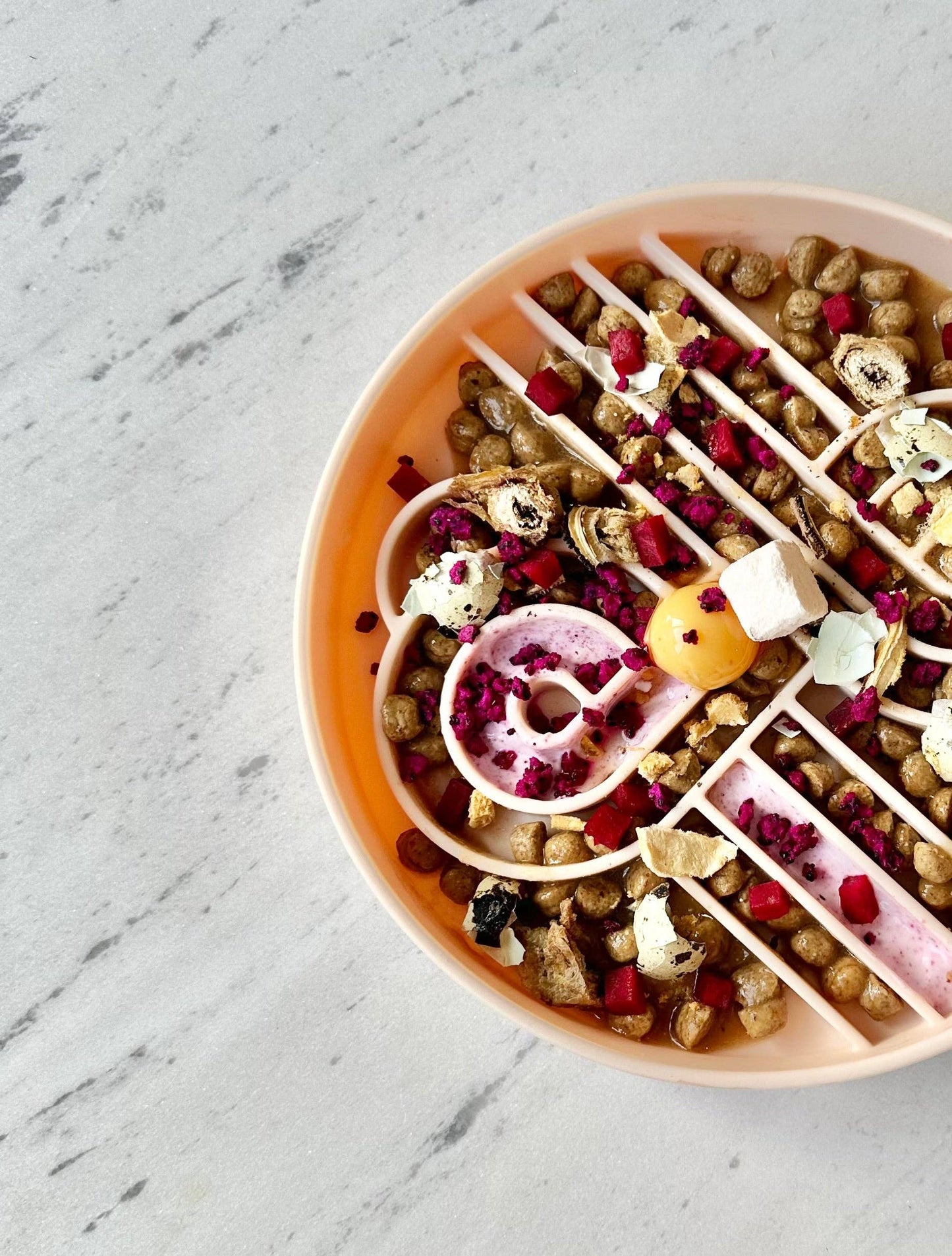 Ollie B Good - Zoomies Slow Feed Bowl - Peach