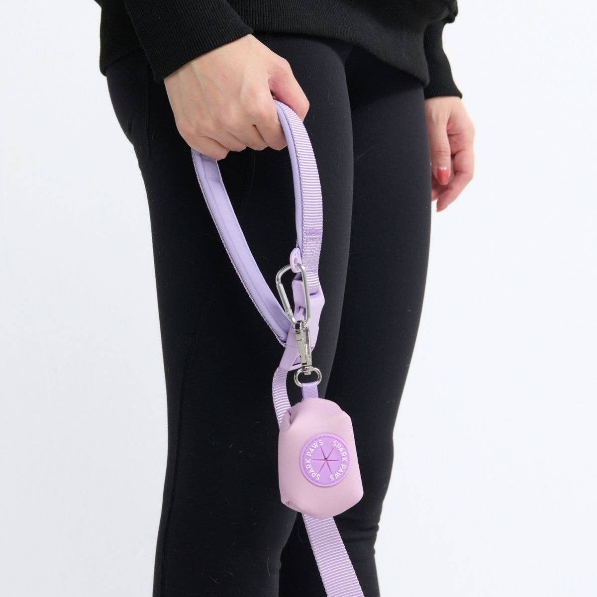 Multipurpose Seatbelt Handsfree Leash & Poop Bag Holder Set - Lilac: OS