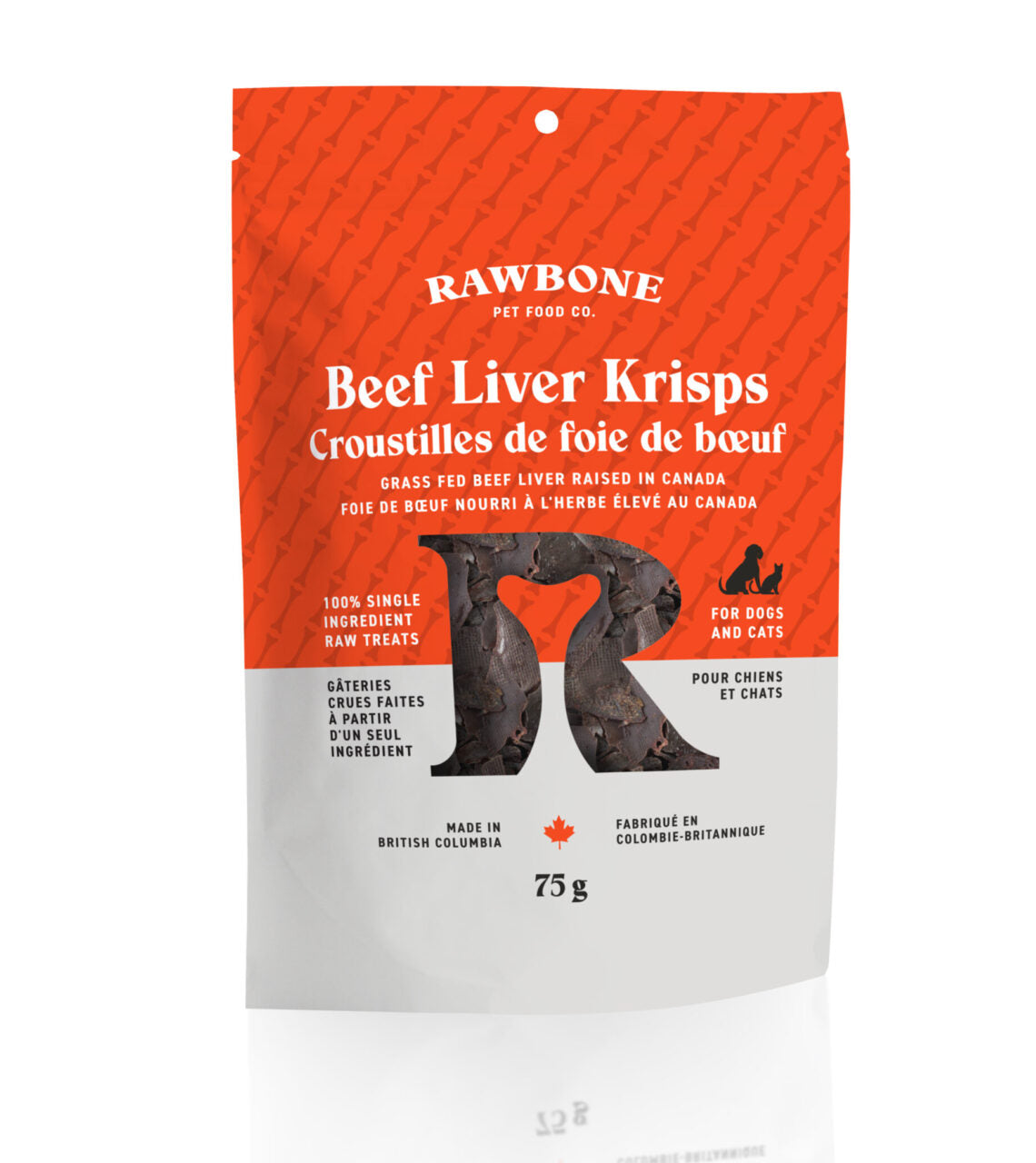 Rawbone - Dog & Cat Treats -  Grass Fed Beef Liver Krisps – 75 g