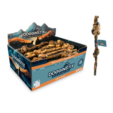 Dogginstix - Dog Treat - Double Knotted Lamb Collagen - 12”