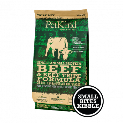 PetKind-Beef and Tripe Formula-Single Animal Protein-Small bites-11.34kg