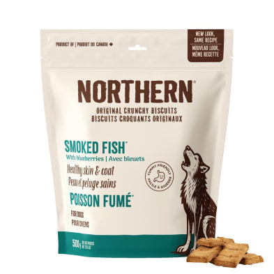 Northern Dog Biscuit - Dog Treat - Smoked Fish & Blueberries - 500g