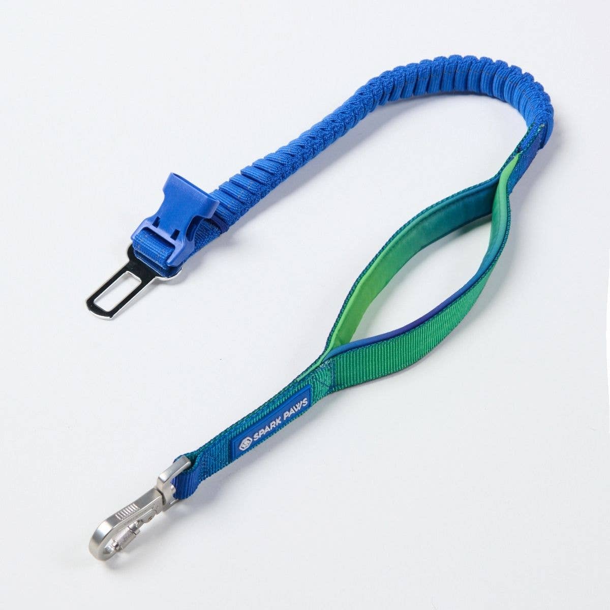Multipurpose Seatbelt Handsfree Leash & Poop Bag Holder Set - Lime Wave: OS