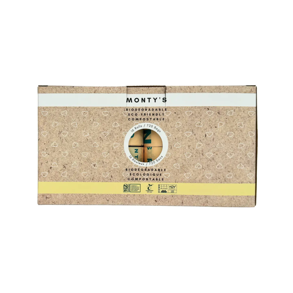 Compostable Cornstarch Poop Bags - 9 x 13" - Triples Rolls : 4 Roll (180 Bags)