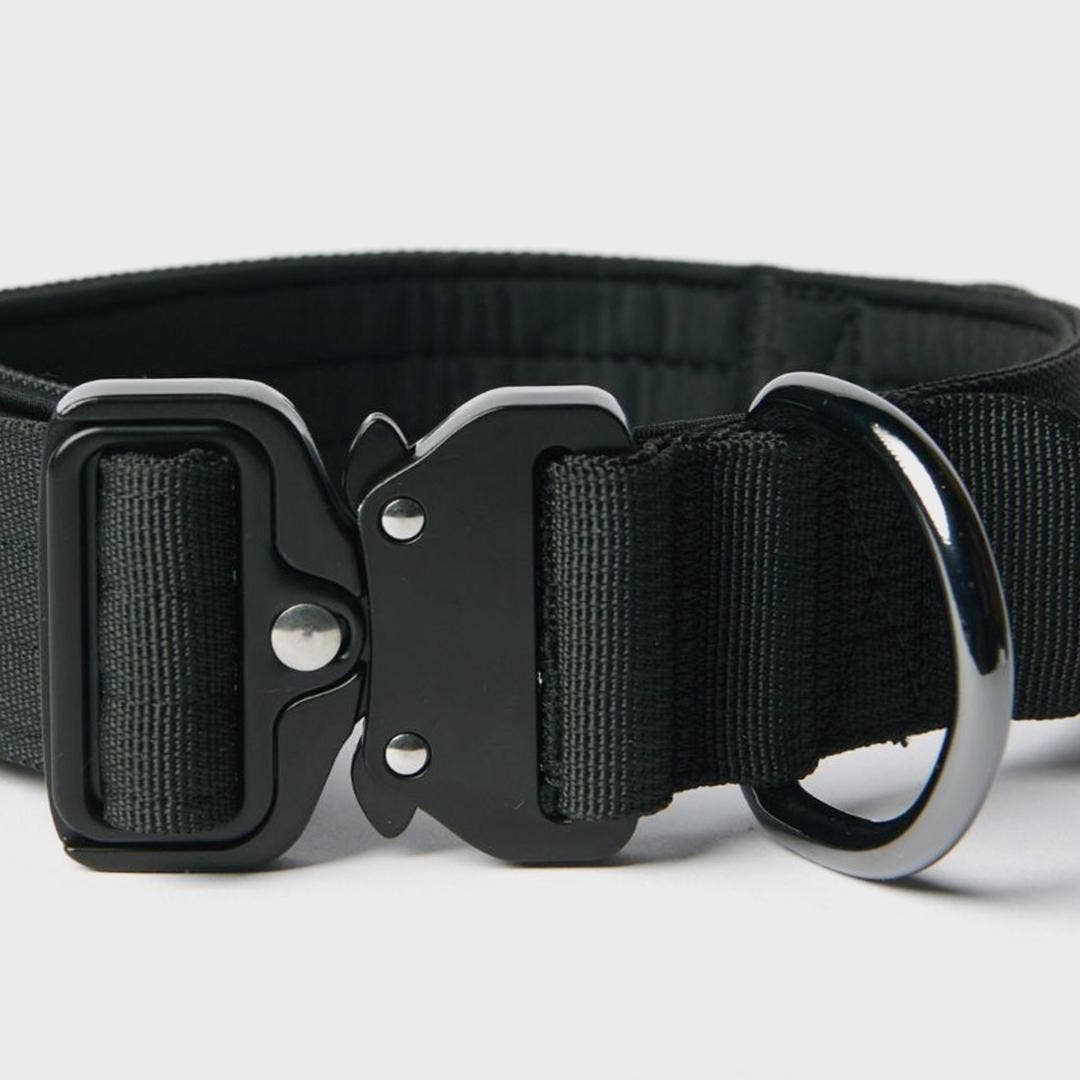Tactical Dog Collar - Black (1.5"/4cm): S
