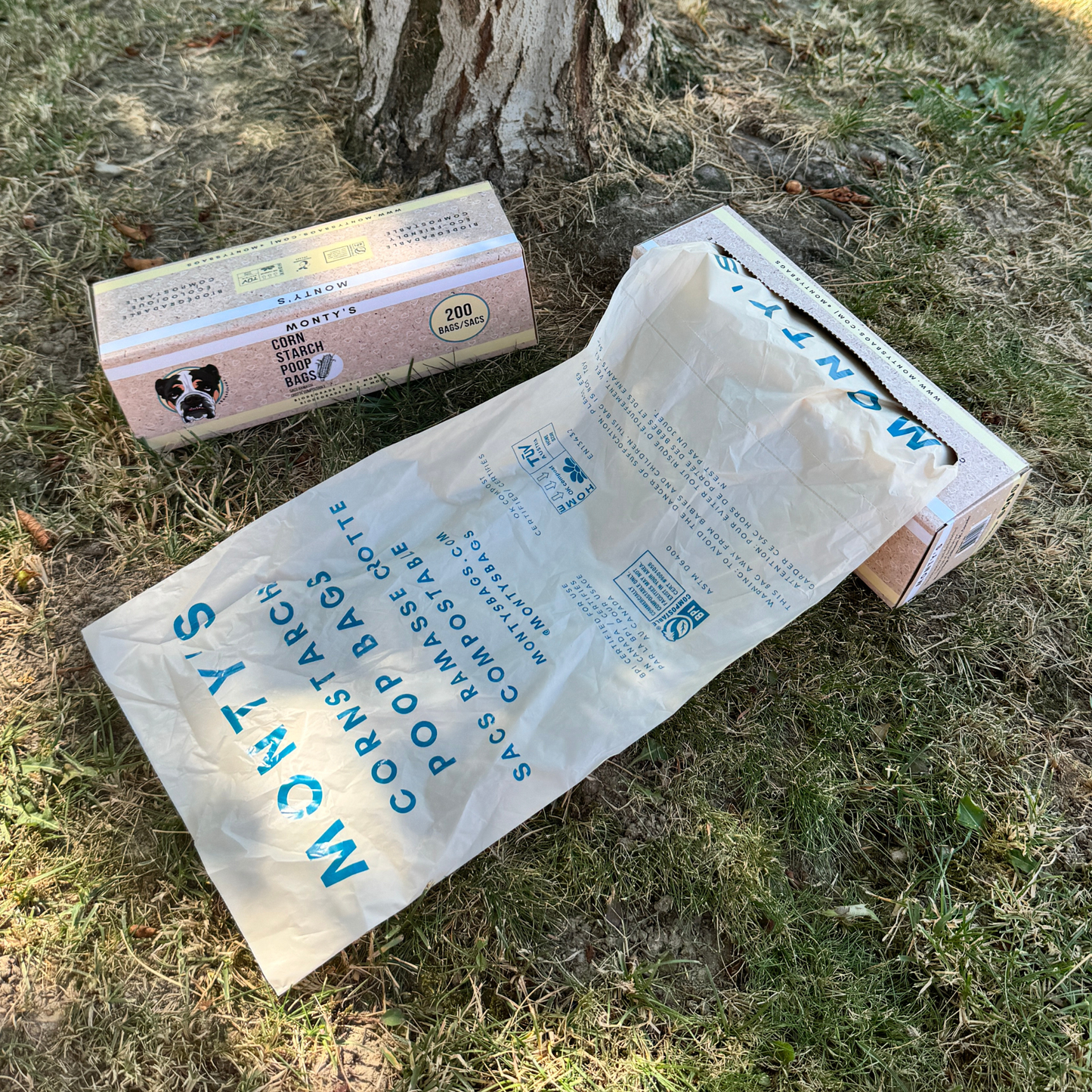 Compostable Cornstarch Poop Bags -  200 Bags - 8 x 13" Size