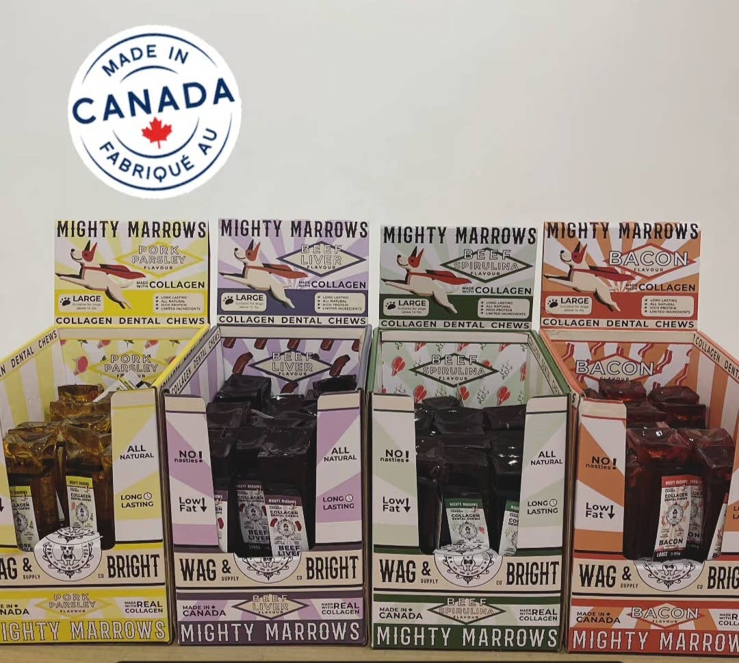 Wag & Bright - Collagen Dental Chew - Mighty Marrows - Pork Parsley - Large