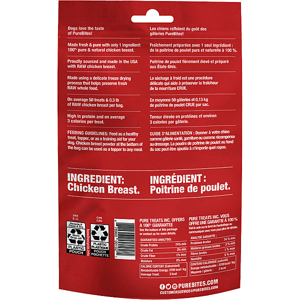 Pure Bites - Dog Treat - Freeze Dried Chicken Breast - 40g
