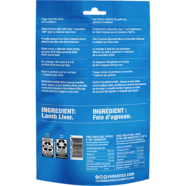 Pure Bites - Dog Treat - Freeze Dried Lamb - 95g