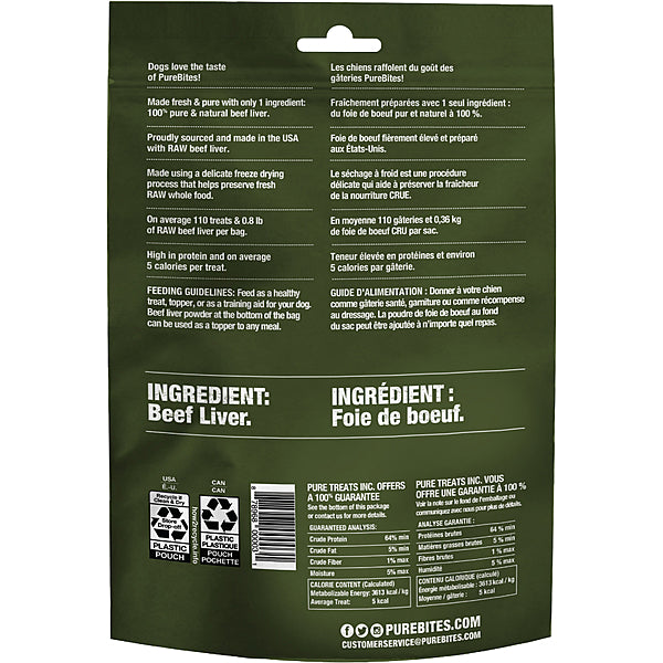 Pure Bites - Dog Treat - Freeze Dried Beef Liver - 120g