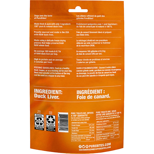 Pure Bites - Dog Treats - Freeze Dried Duck - 74g
