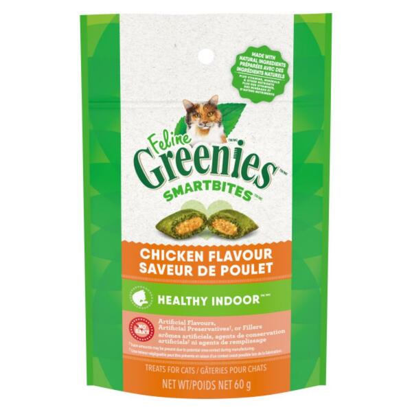Greenies - Cat Treats - Smartbites - Healthy Indoor Chicken - 2.10z
