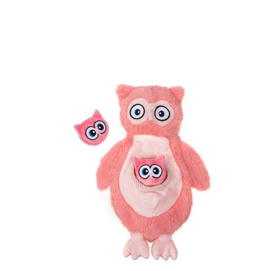 Growl - Dog Toy - Sidekicks Owl Pink 14"