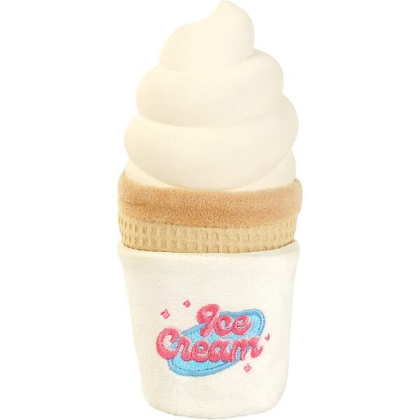 Hugsmart Pet - Dog Toy - Fuzzy Friendz - Food Party - Ice Cream