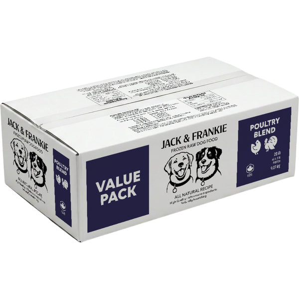 Jack & Frankie - Raw Dog Food - Poultry Blend Value - 20LB