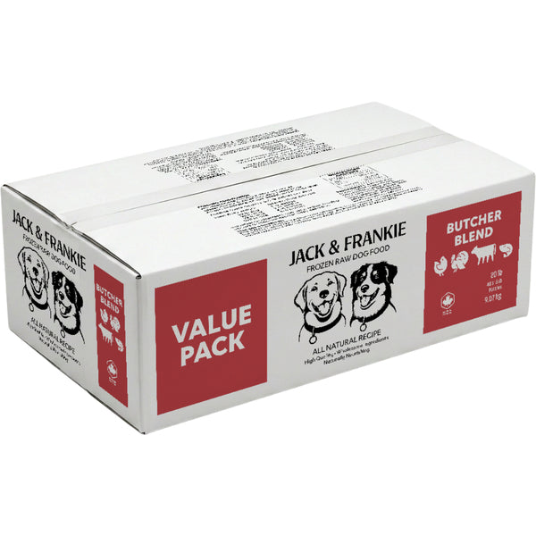Jack & Frankie - Raw Dog Food - Butcher Blend Value - 20LB