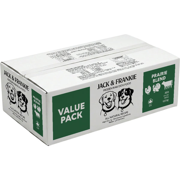 Jack & Frankie - Raw Dog Food - Prairie Blend Value - 20LB