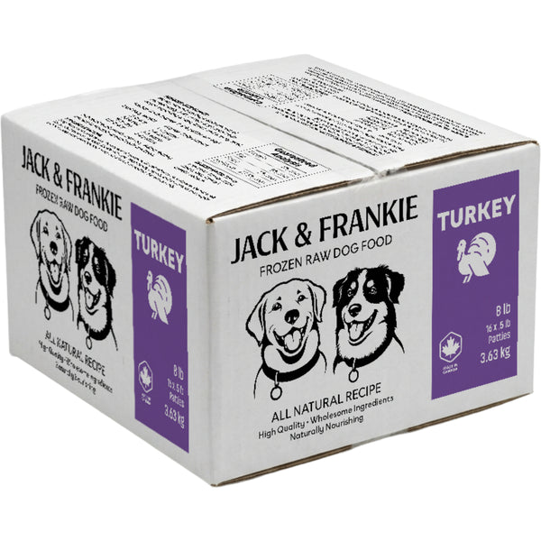 Jack & Frankie - Raw Dog Food - Turkey Premium - 8LB