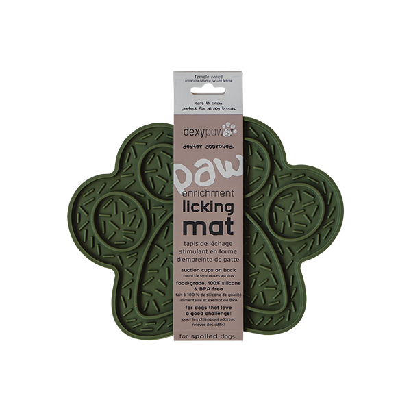 Dexypaws - Dog Enrichment Lick Mat - Paw Green